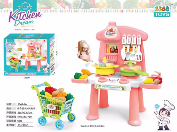 Diy Kitchen Set With Food Cart For Girl - Image 2