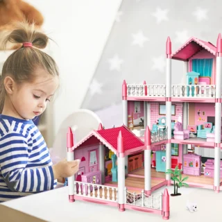 Two Story Doll House with Furniture Accessories