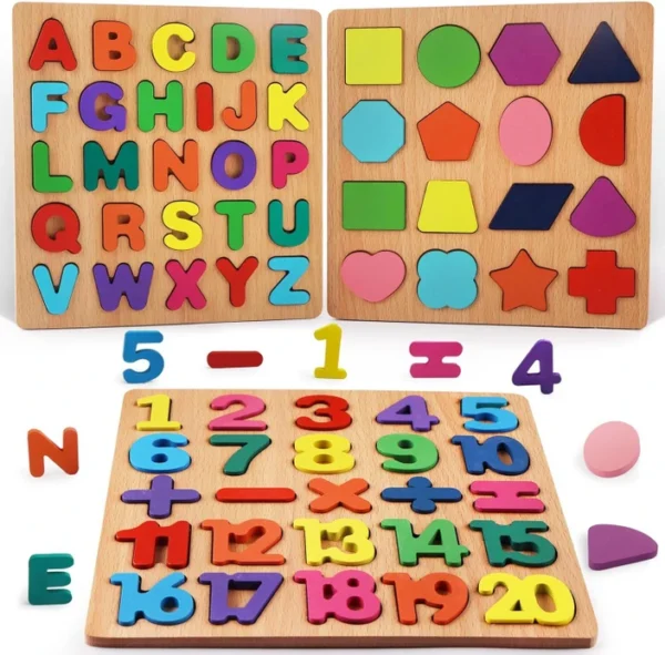 ABC & 123 Wooden Puzzle for kids - Image 3