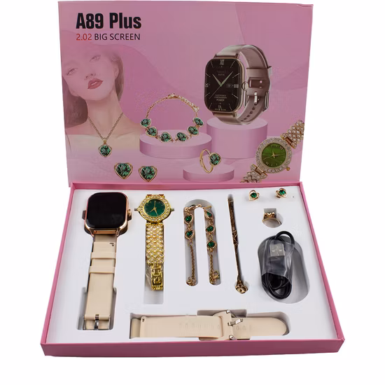 A89 Plus Watches Gift Jewelry Box Two Watches Necklace Ring