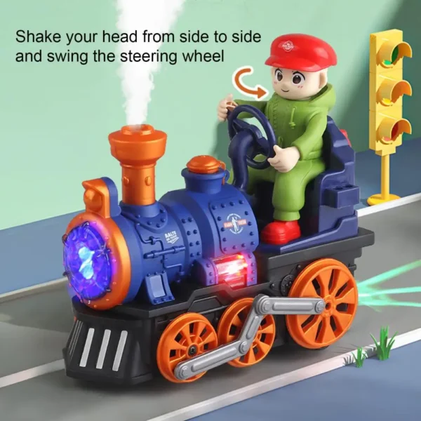 Electric Train Toy with Light Music And Smoke - Image 3