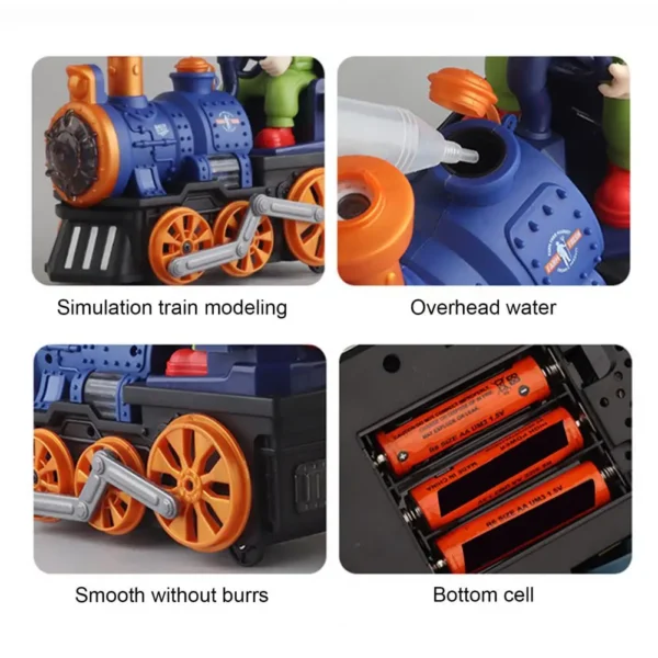 Electric Train Toy with Light Music And Smoke - Image 2