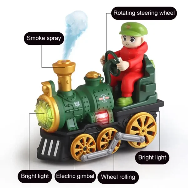 Electric Train Toy with Light Music And Smoke - Image 4