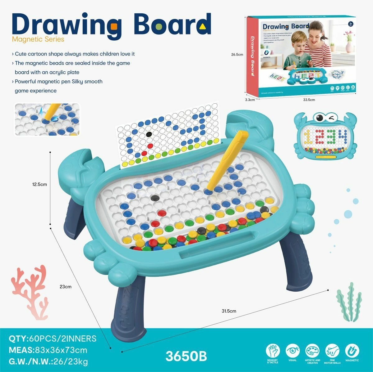Magnetic Beads Doodle Drawing Board – Random Colour - Image 4