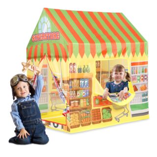 Pretend Supermarket Game Pop up Tent House Kids