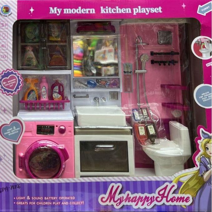 DOLL BATHROOM TOY SET For Girls