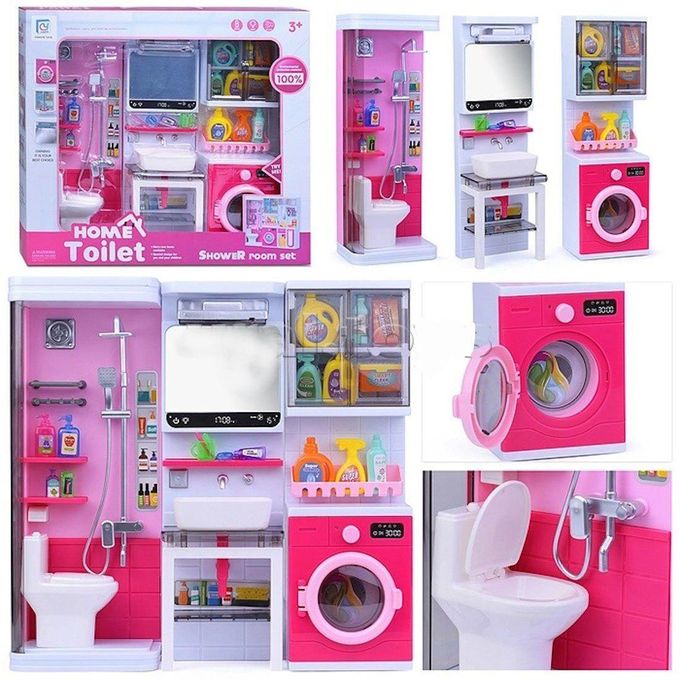 DOLL BATHROOM TOY SET For Girls