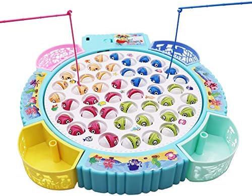 Fishing Game Toy Fish Board Rotating with Music