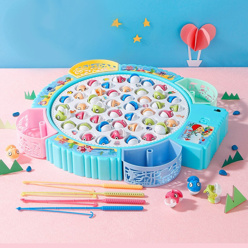 Fishing Game Toy Fish Board Rotating with Music