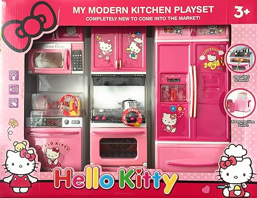 HELLO KITTY Modern Kitchen Set With Refrigerator