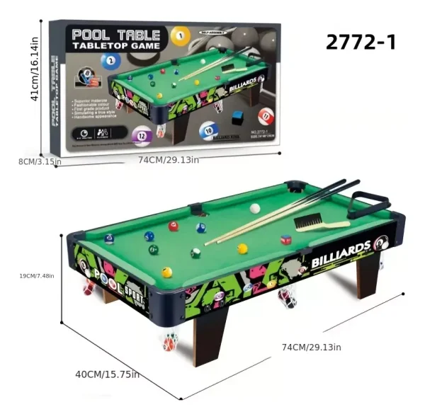 Snooker Game Billiard Table for Children's, Wooden Pool