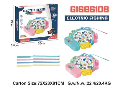 Fishing Game Toy Fish Board Rotating with Music