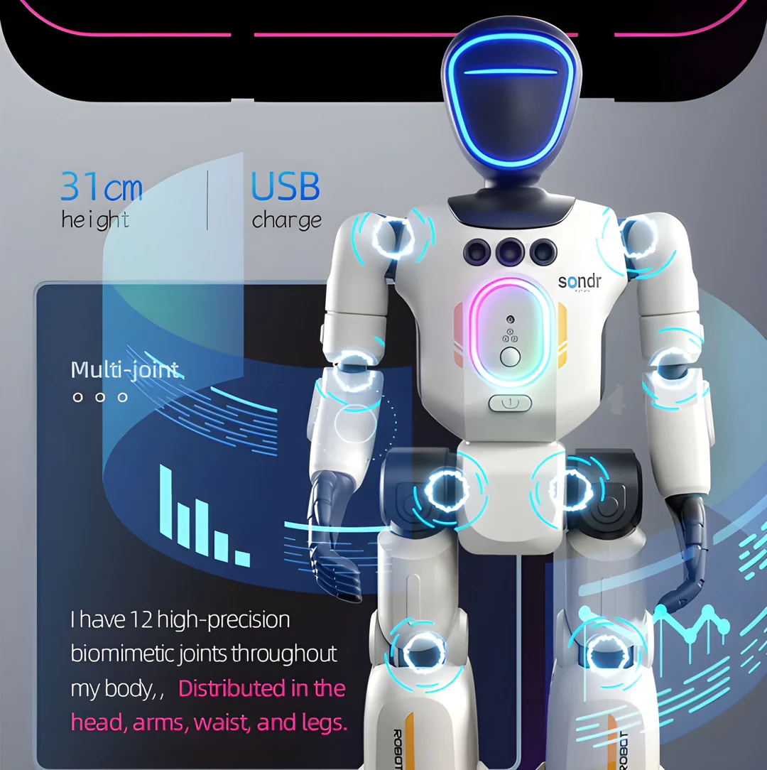 AI INTELLIGENT ROBOT WITH DANCING AND LIGHT EFFECT FOR KIDS