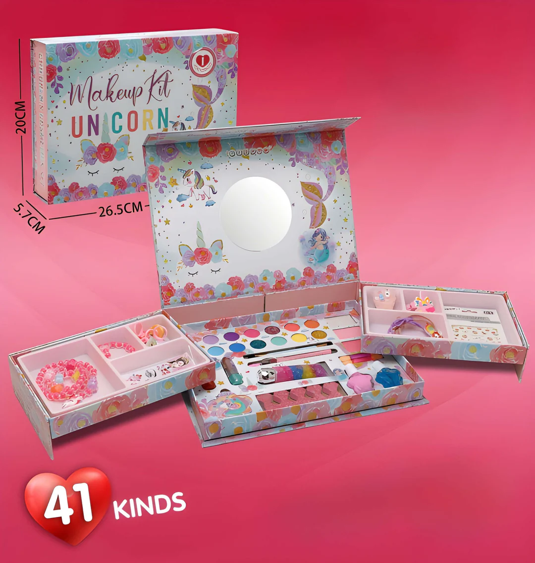 41 PCS GIRLS UNICORN MAKEUP KIT