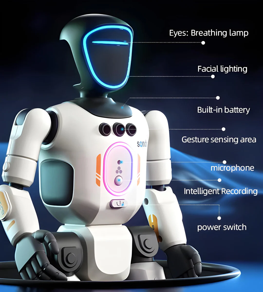 AI INTELLIGENT ROBOT WITH DANCING AND LIGHT EFFECT FOR KIDS