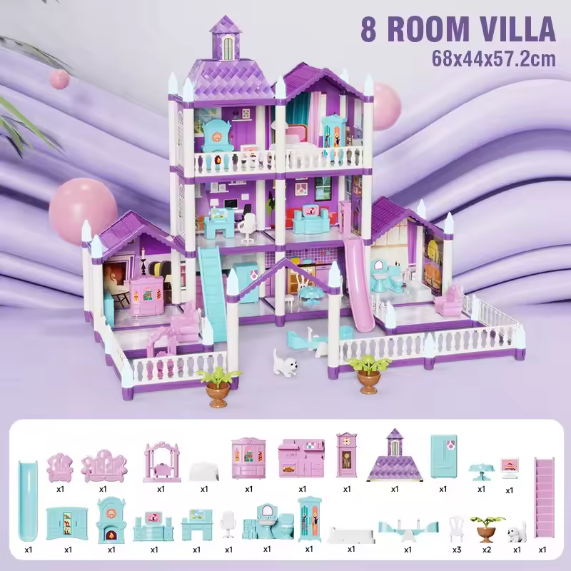 DIY Princess Luxury 3 Story Doll House For kids