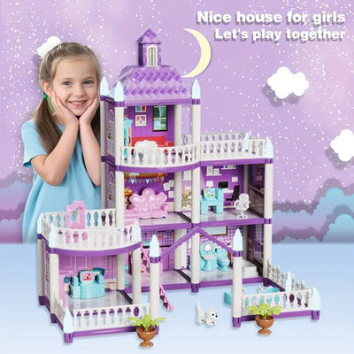 DIY Princess Luxury 3 Story Doll House For kids