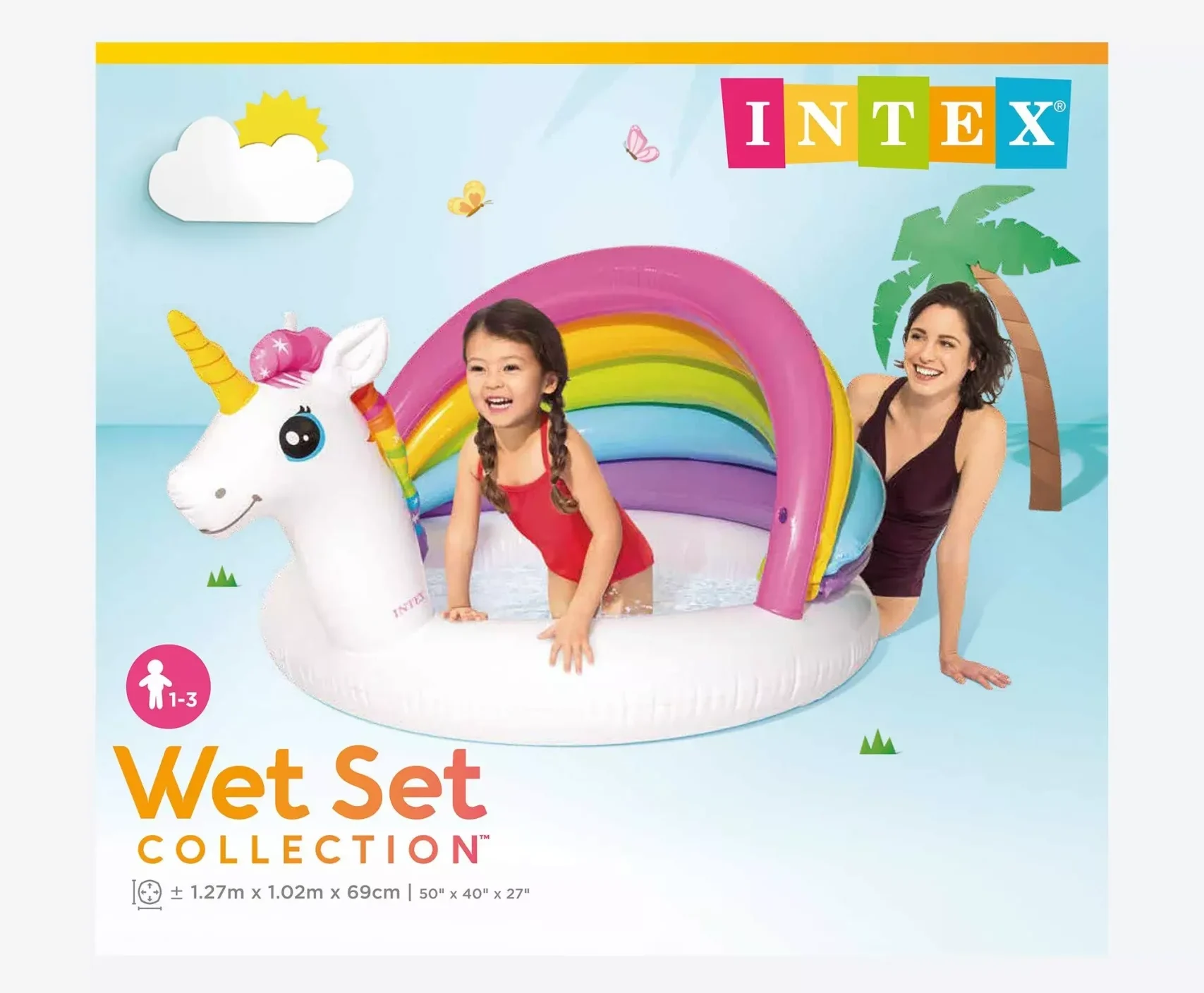 Swimming Pool For Kids Intex Unicorn Baby Pool hood 127x102x69 cm