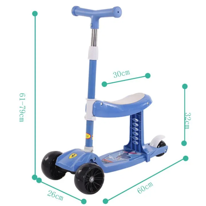 2 in 1 Foldable Scooty With light for kids