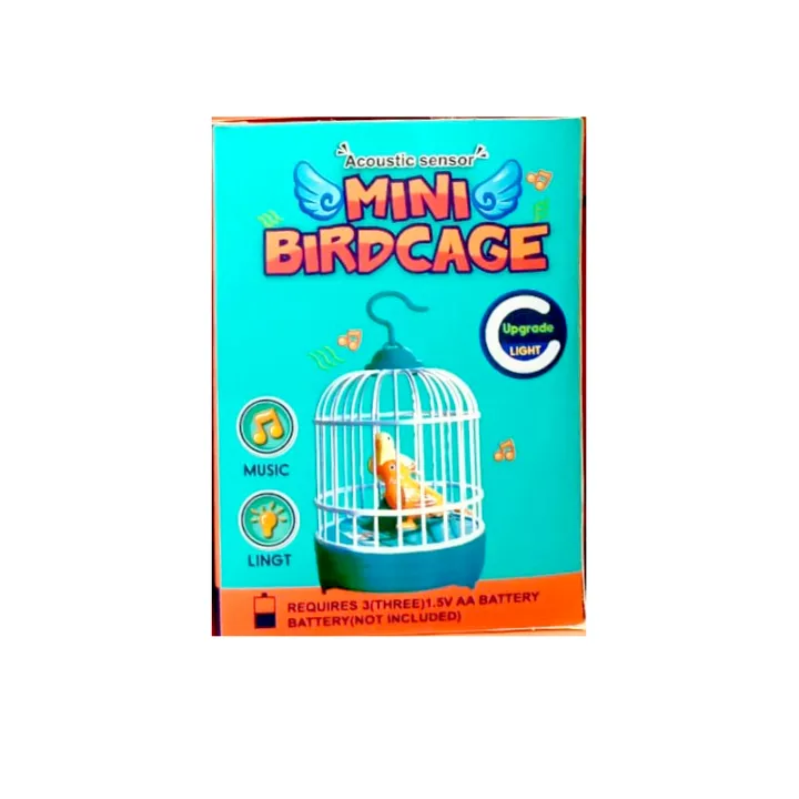 Musical Light Bird Cage with 2 Birds