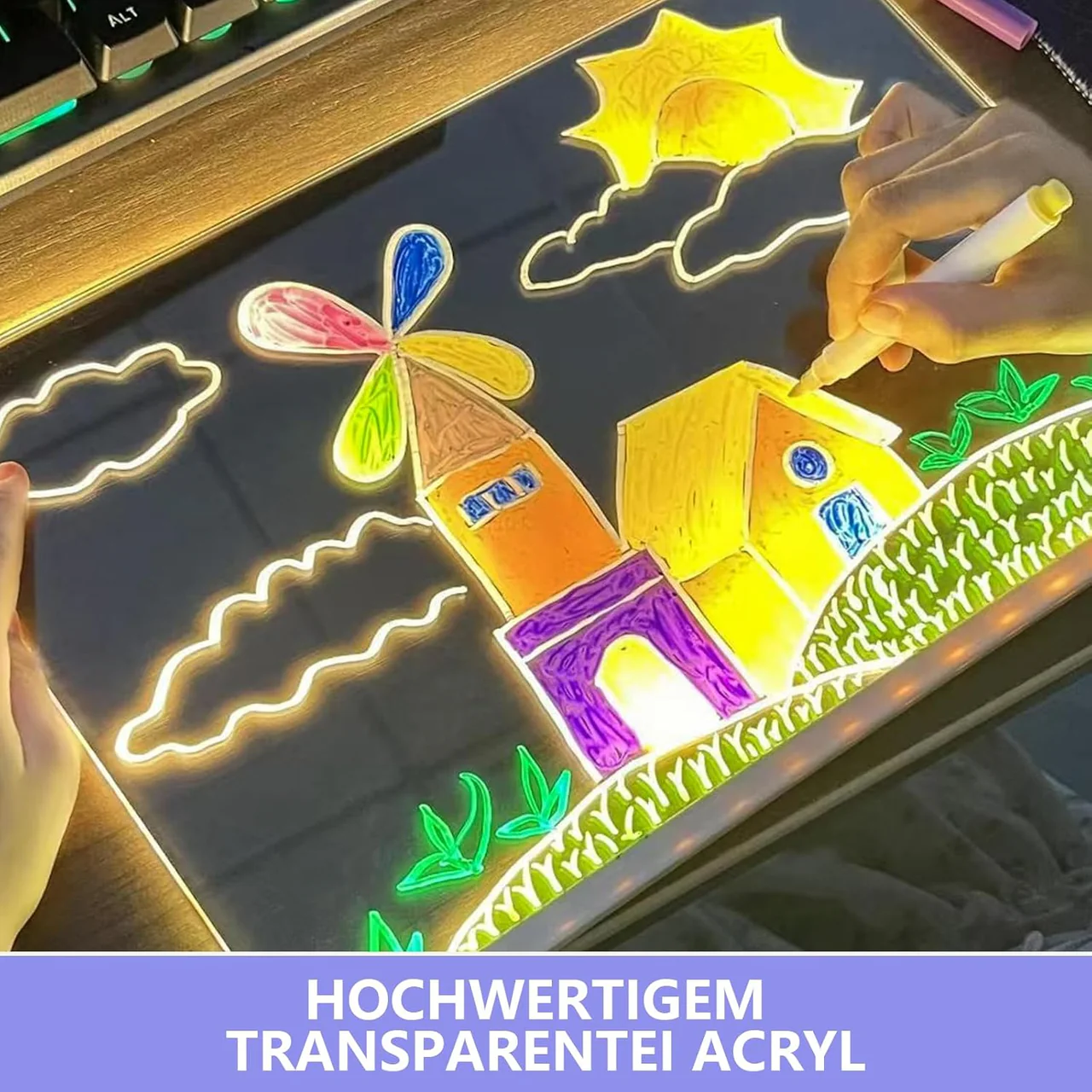 LED Acrylic Illuminated Magic Board With 7 Color (Large)