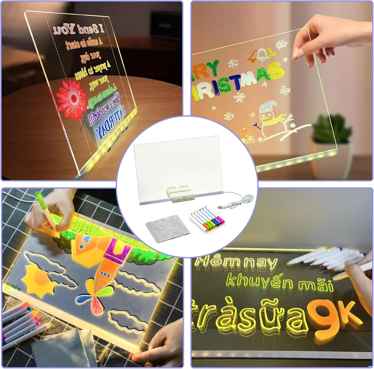 LED Acrylic Illuminated Magic Board With 7 Color (Large)