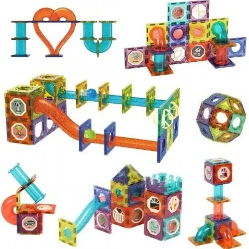 45 Piece Magnetic Marble Track Tiles Set