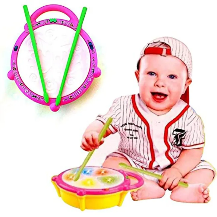 Electronic Musical Drum Toy with 3D Lights for Kids