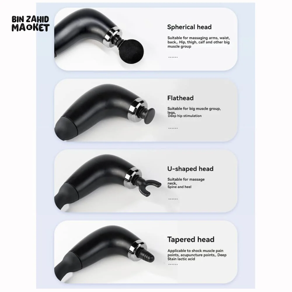 Deep Tissue Massage Gun for Back & Full Body – Long Handle