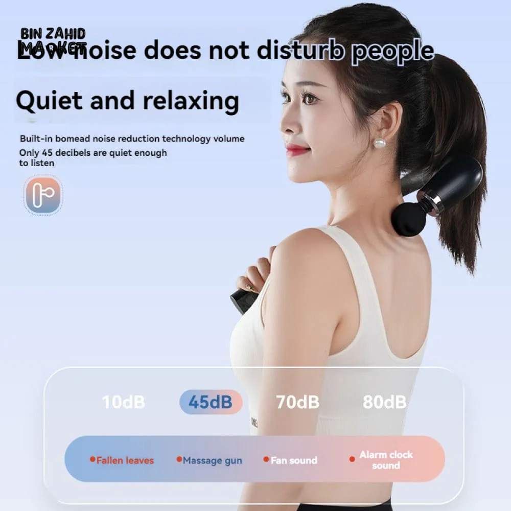 Deep Tissue Massage Gun for Back & Full Body – Long Handle