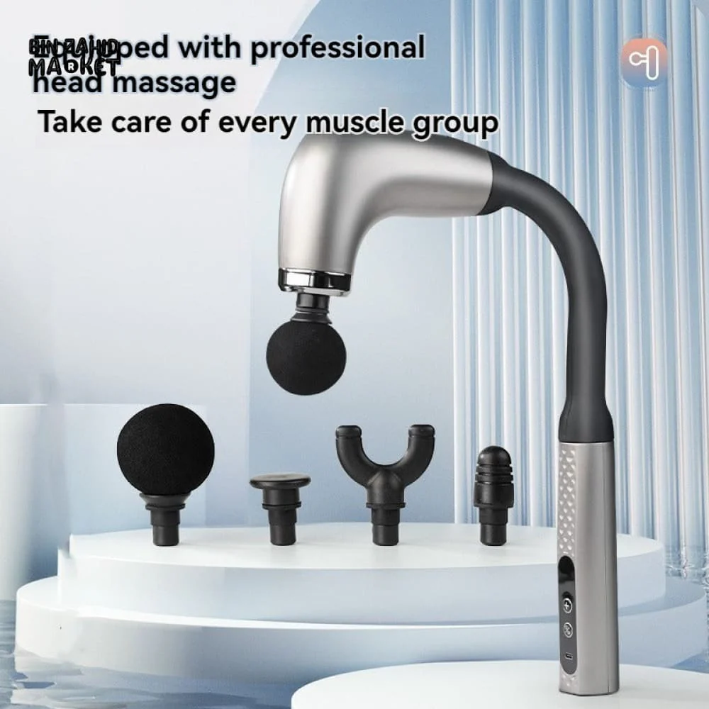 Deep Tissue Massage Gun for Back & Full Body – Long Handle