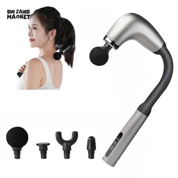 Deep Tissue Massage Gun for Back & Full Body – Long Handle
