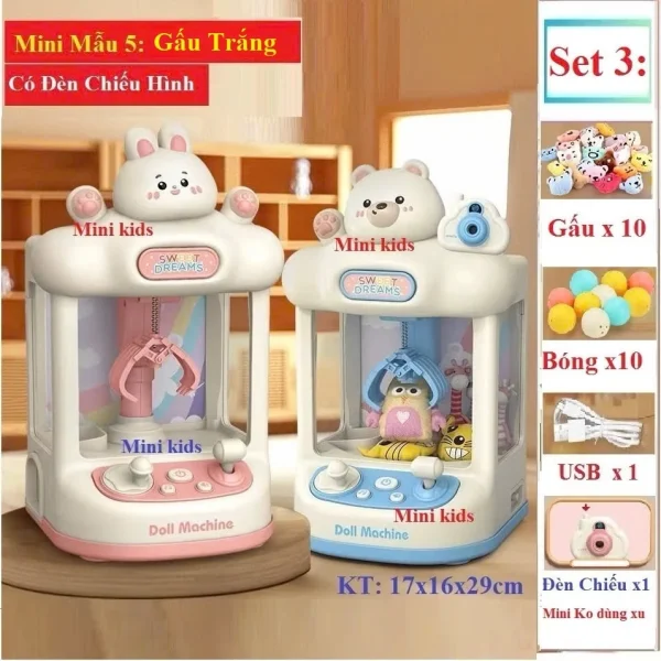 Mini Claw Machine Toy ,Lights, Music, with Smile Camera
