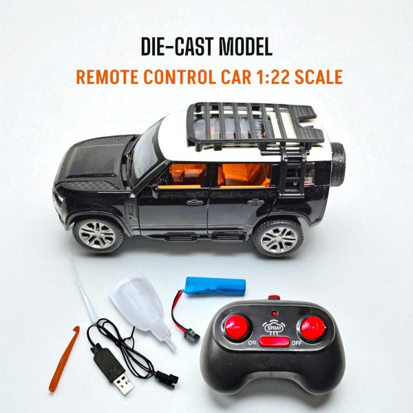 RC Land Rover Defender with Openable Doors, Lights and Smoke Effects,