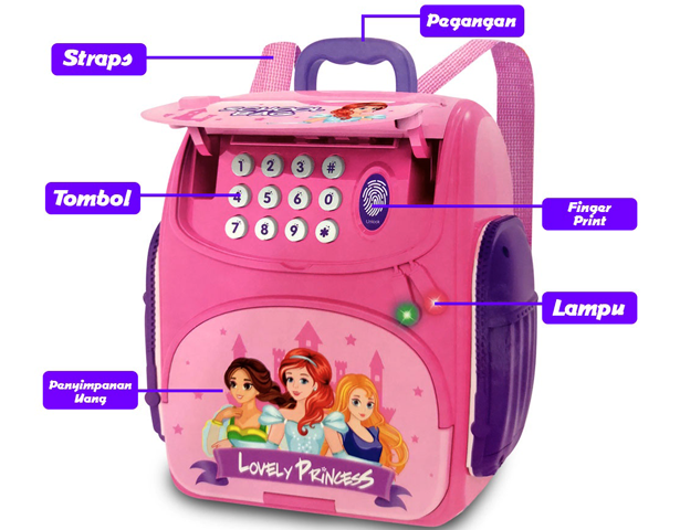 ATM Money Saving Bank With Fingerprint | School Bag