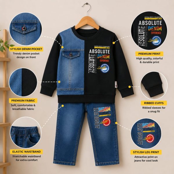Boys Premium Denim Style 2-Piece Summer Set