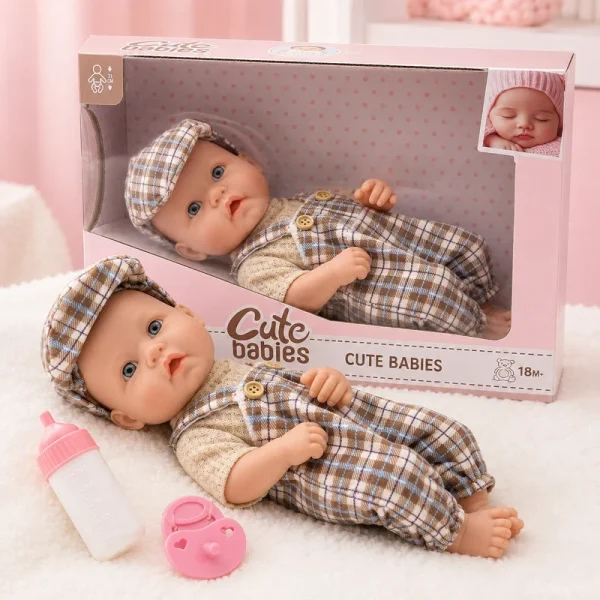 Cute Soft Baby Doll with Bottle & Pacifier